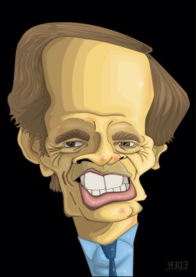 Caricatura Christian Barnard, de Eder (Escrito Espelhado)